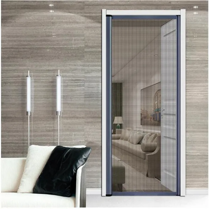 Custom size retractable sliding fly windows screens thin profile easy to install pleated retractable fly screen