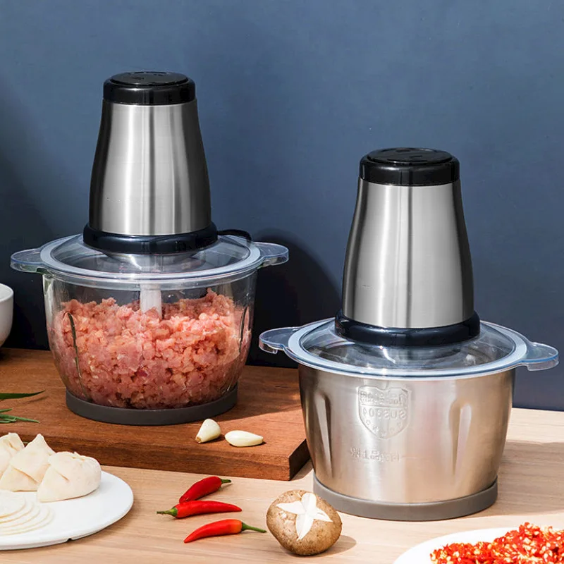 2021 2L Homemade Mini Stainless Steel Commercial  Industrial Meat Grinder Household Manual Electric & Slicers Parts Meat Grinder
