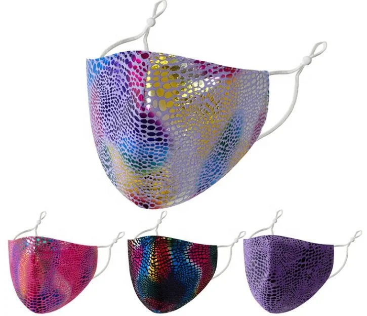 Spring summer cotton hemp material cloth maskes sexy printing sequin maskes reusable