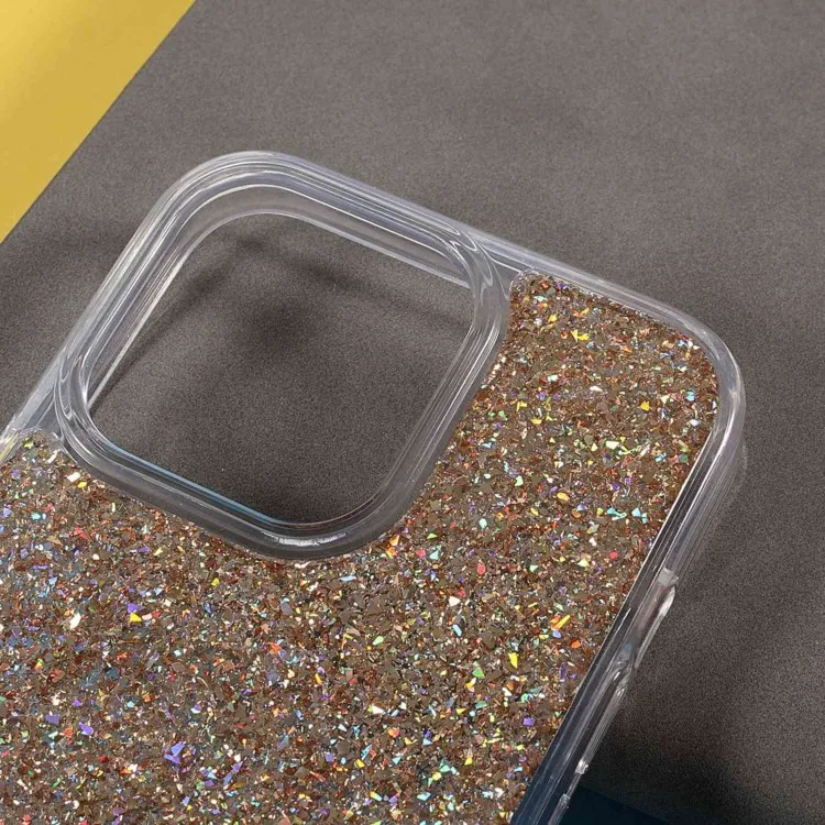DFANS For iPhone 14 Pro Max 6.7 inch Phone Case Full Glitter Decorated Protective Case PC TPU Hybrid Anti-Scratch Cover