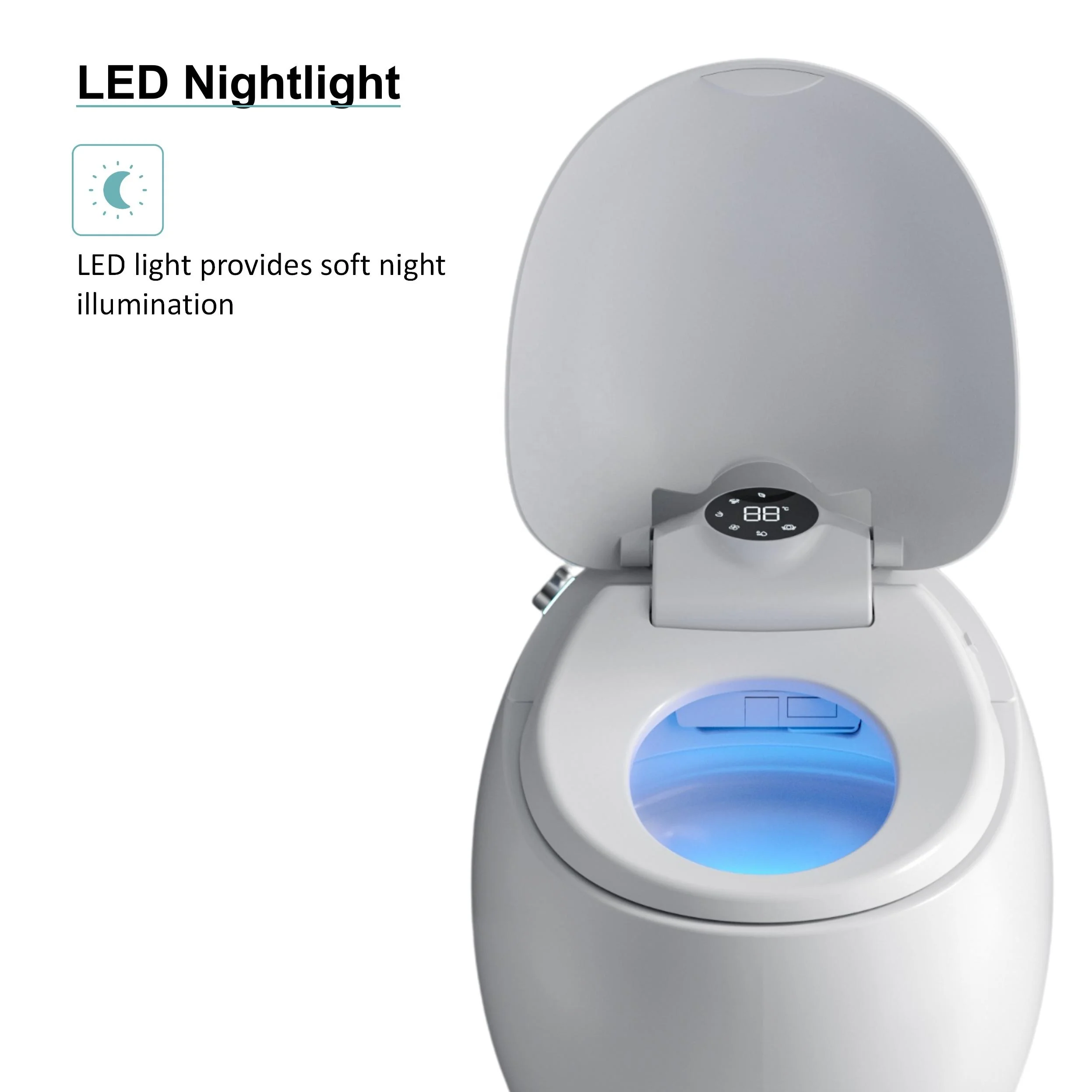 Automatic fulsh one piece egg shaped with siphon automatic intelligent toilet ceramic smart white color foot flush wc