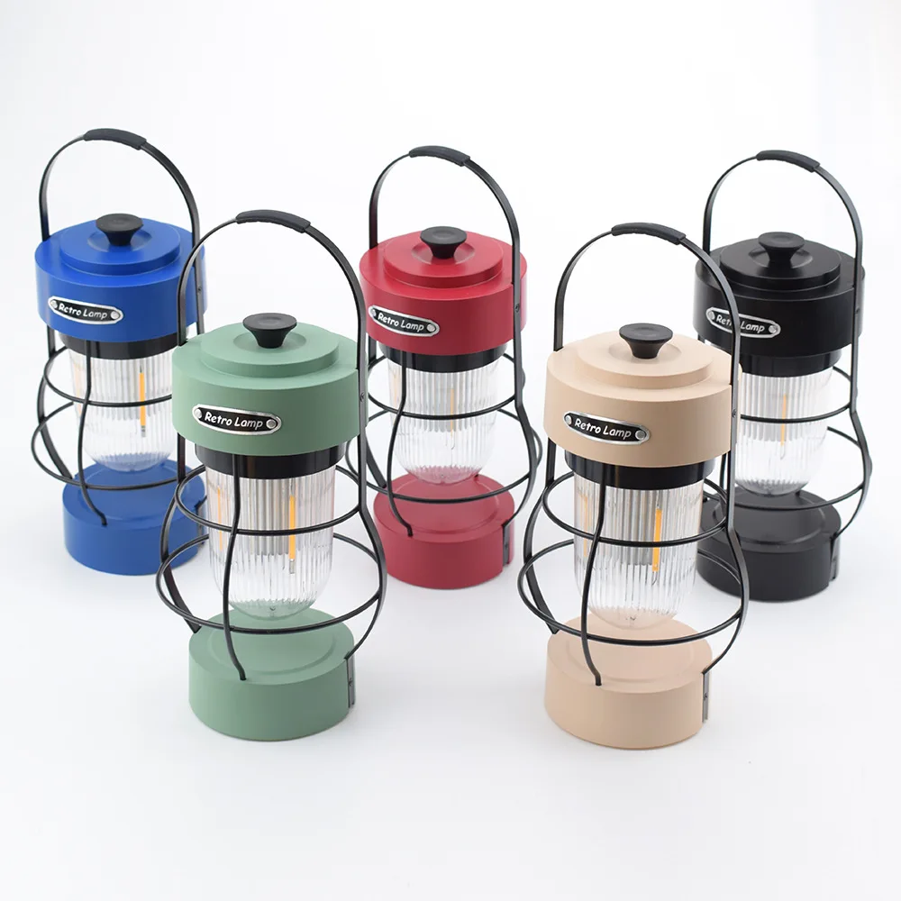 Retro Lamp Rechargeable Hanging Dimming Camping Lamp Rechargeable led Horse Lantern