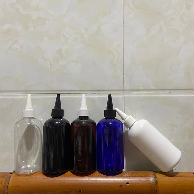 Hengjian 250ml boston black amber white blue transparent hair care packaging squeeze oil shampoo plastic bottle with twist cap