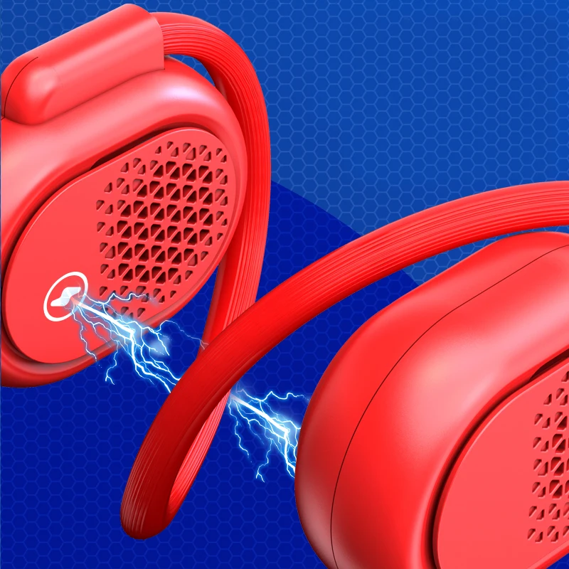 JAMPIM USB Rechargeable Bladeless Hanging  Battery Neck Fan With 3 Wind Speeds Portable Indoor Outdoor Use Cooling Fan