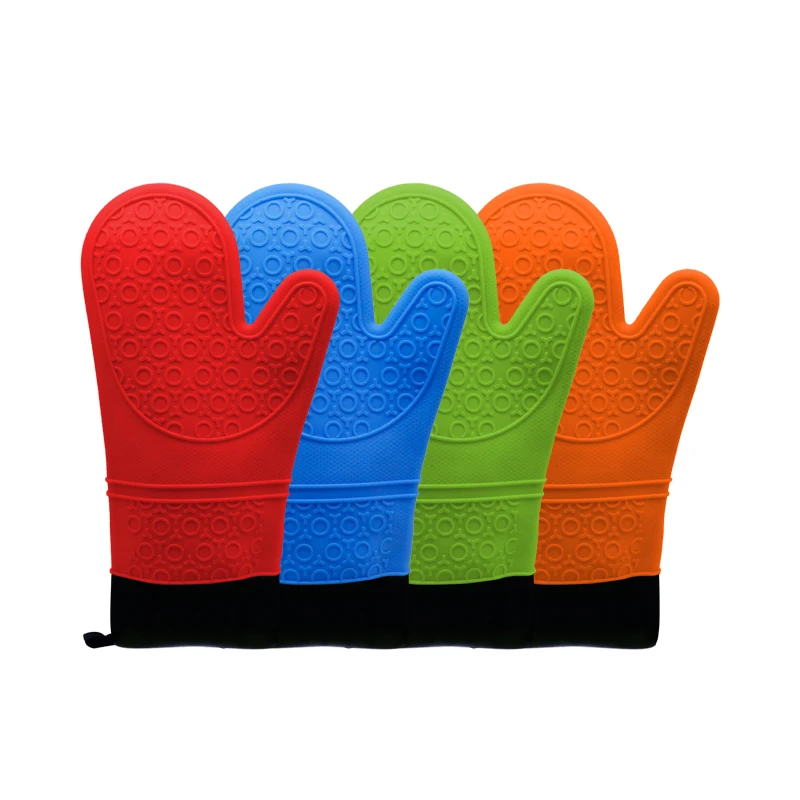 Best Sellers 2021 Insulation lining Baking Helper Oven Mitts Silicone Gloves With Cotton