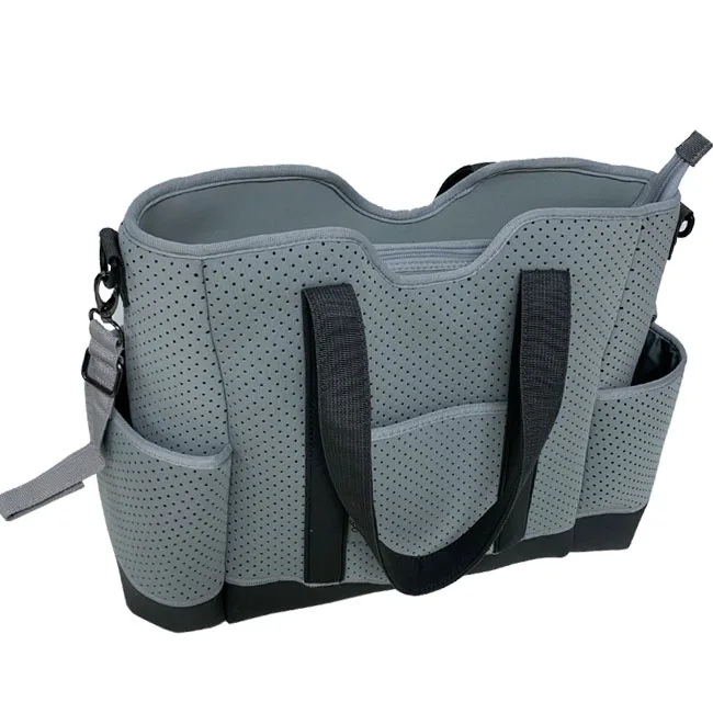 Large Capacity Neoprene Baby Nappy / Diaper Mummy Bag Handbags Women Casual Tote Neoprene Fabric Silk Screen, Embroidery Logo