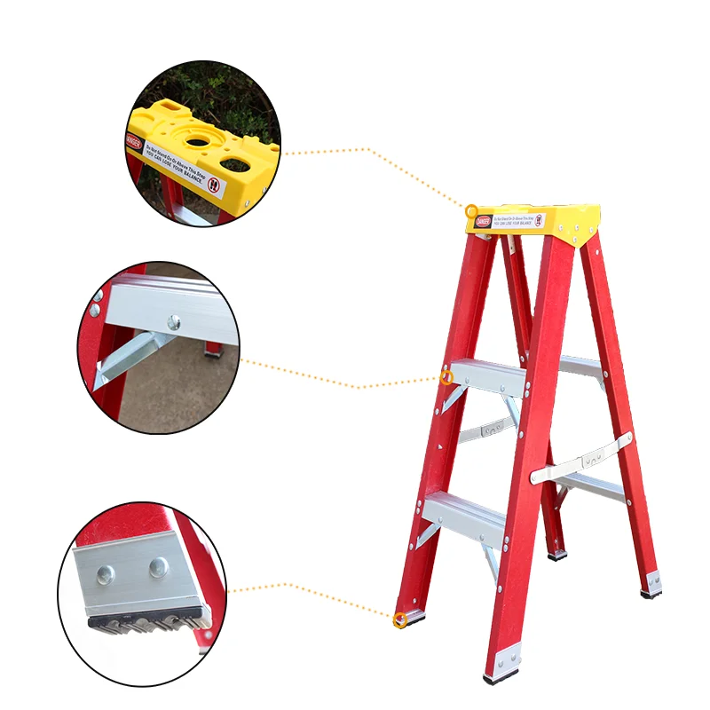 Fiberglass Ladder For Electician  Factory Direct Sale 16 20 24 28 32 36 40 step Fiberglass