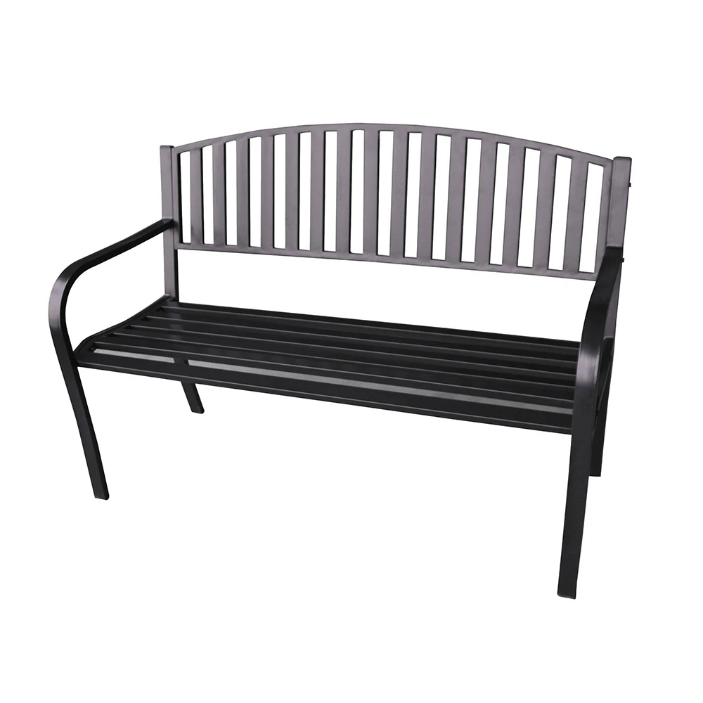 Outdoor Street Metal Frame Bench Patio Furniture Long Chair Outside Garden Park Traditional Bench