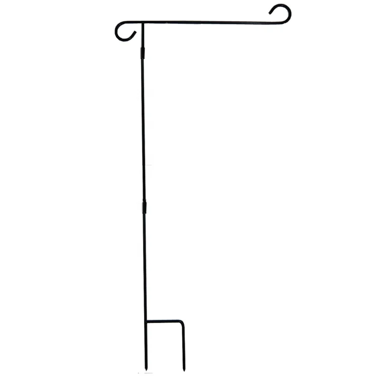 Decorative Yard Sign Outdoor Wrought Iron Garden Flag Holder Stand
