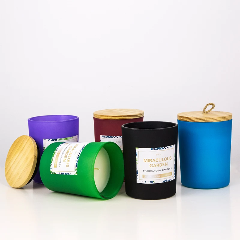 Luxury Rose Gold Candle Glass Container With Scented Candle Glass Candle Jar With Metal Lid Wholesale