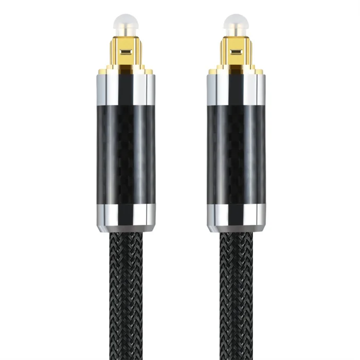Hifi Digital Optical Audio Cable Toslink SPDIF Gold Plated Zinc Metal Shell 2M 6FT Optical Toslink Cable