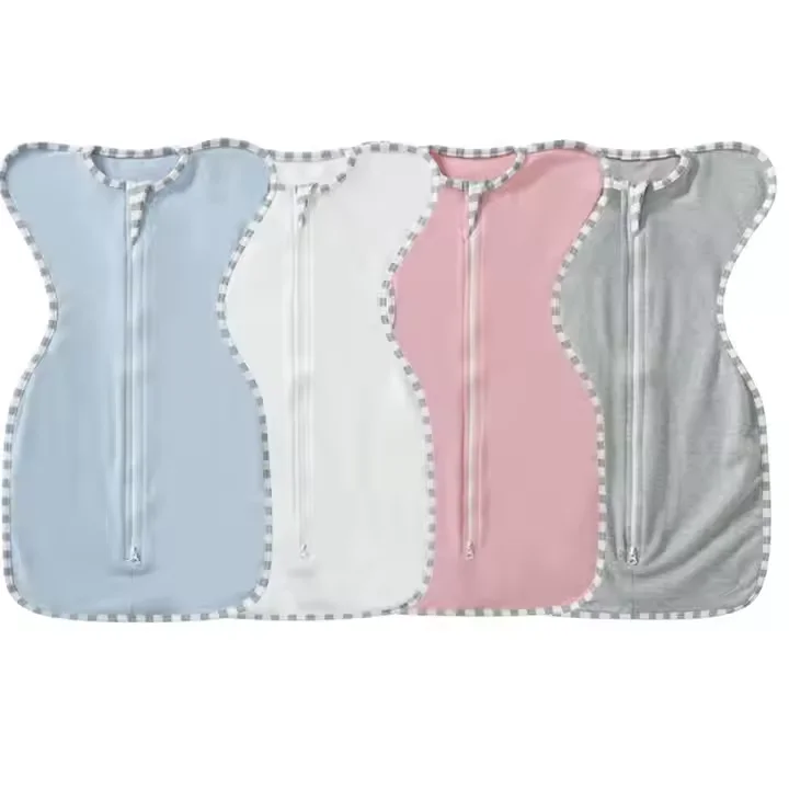 Customized Swaddling Newborn Knitted  Swaddle Wrap  Soft Printed Baby Sleeping Bags Organic Cotton Sleep Sack