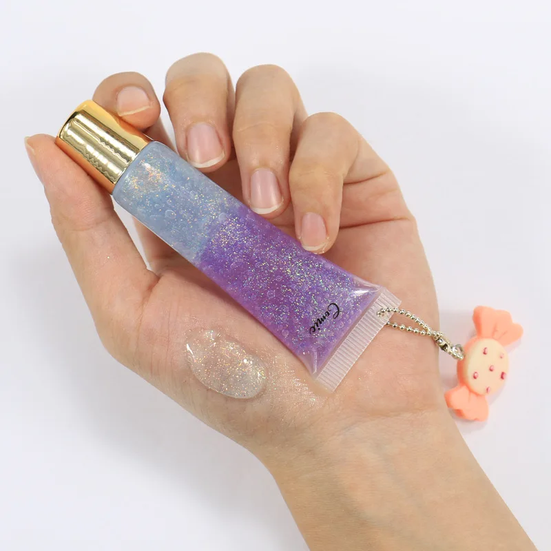 Strawberry Private Label Custom Logo 24 Hours Long Lasting Lip Gloss Vegan Cruelty Free Colored Fruit Lip Oil with Shimmer