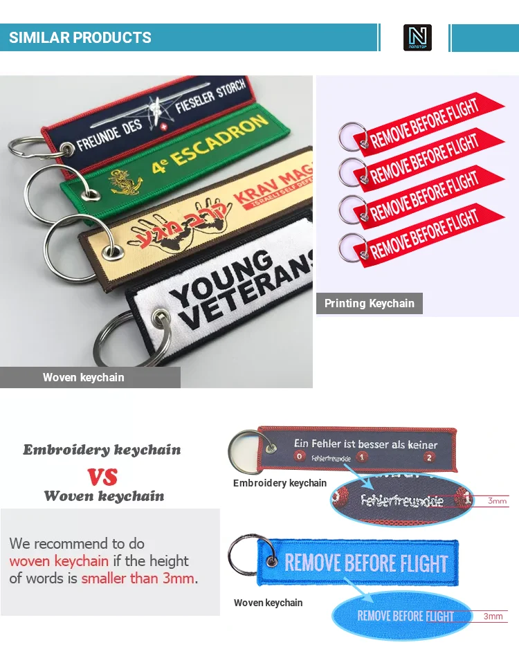 Wholesale Custom Brand Jet Tag Strap Car Jettags Motorcycle  Bicycle Embroidery Logo Letter Keychain Holder Key Chain Tags