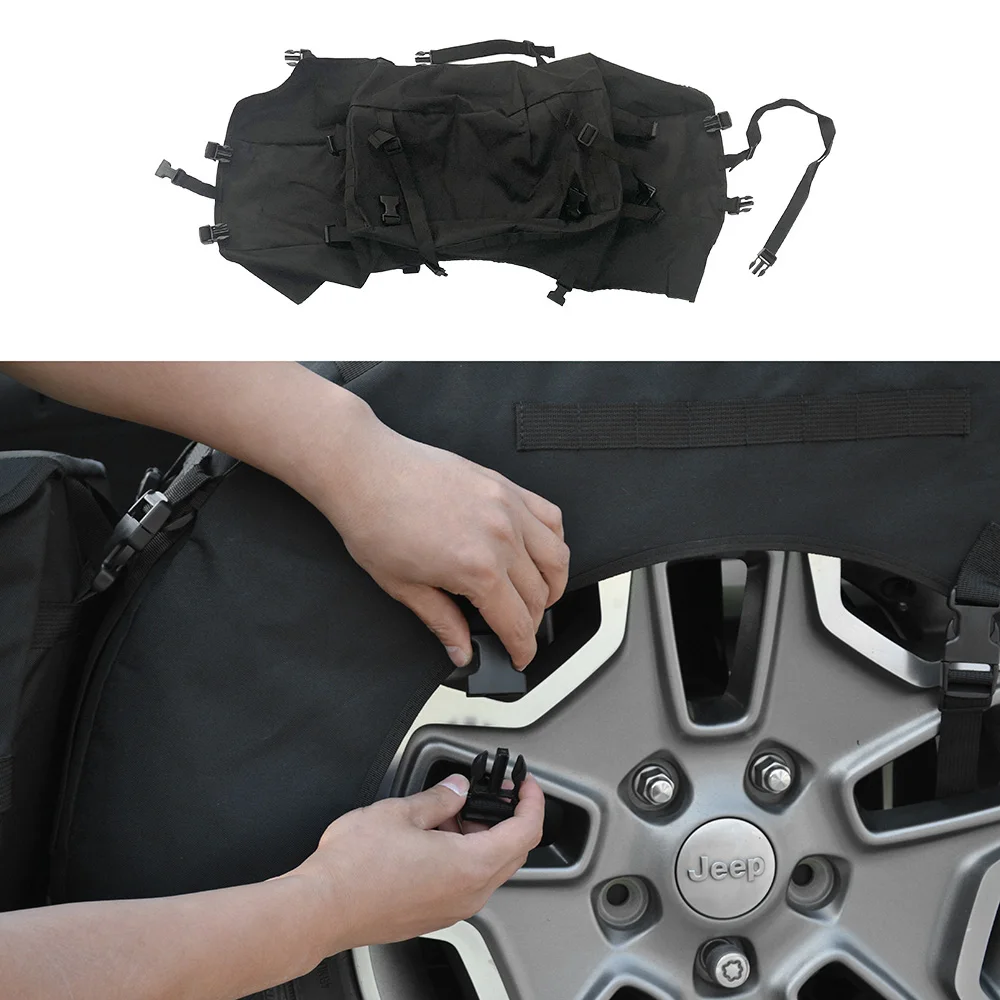 Cartaoo Spare Tire Cover Backpack Cargo Storage Bag Organizer for Jeep Wrangler JK
