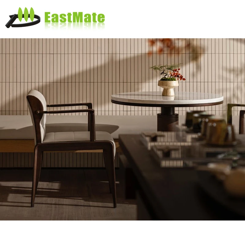 Hotel Restaurant Furniture Customized 5 Star Restaurant Set Solid Wood Round Dining Table Wooden Modern Booth Luxurious Retro