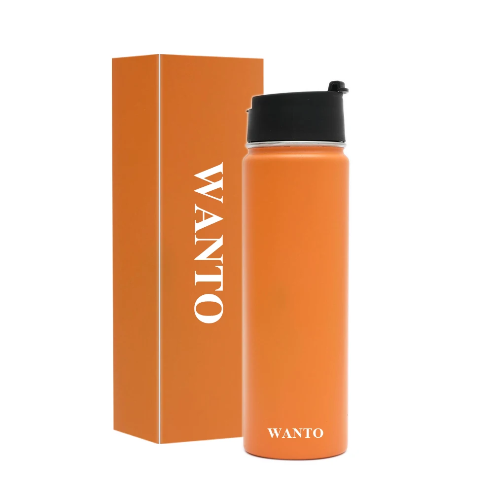 Wanto Office Stainless Steel Metal Customized Vacuum Insulated Water Bottle Thermos Manufacturing