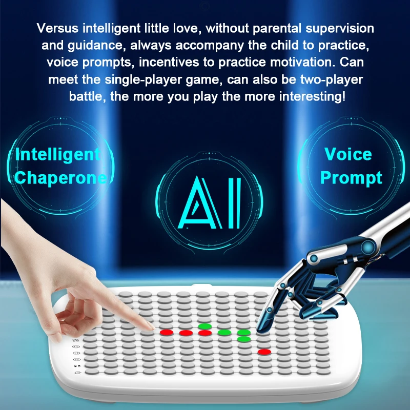 AI Board Games for Kids Features 9 Languages Multifunctional Smart Gomoku Chess Board Game Intelligent Electronic Chessboard