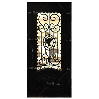 Instime  Cast Wrought Iron Doors Gate Safety Iron Front Entry Rustic Iron Door For Villa