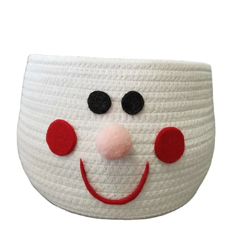 Small Cute Animal Nursery Cotton Rope Decoration storage basket