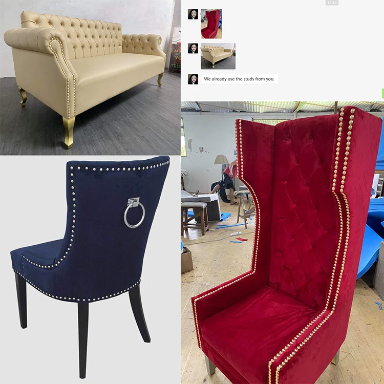 Manufacturer Sofa Furniture Accessories Iron Golden Silver Bronze Brown Upholstery Tacks Decorate Nail for Sofa Chair