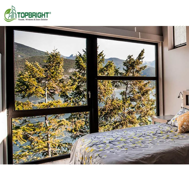 House soundproof double glazed glass french fixed window thermal break aluminum casement windows design