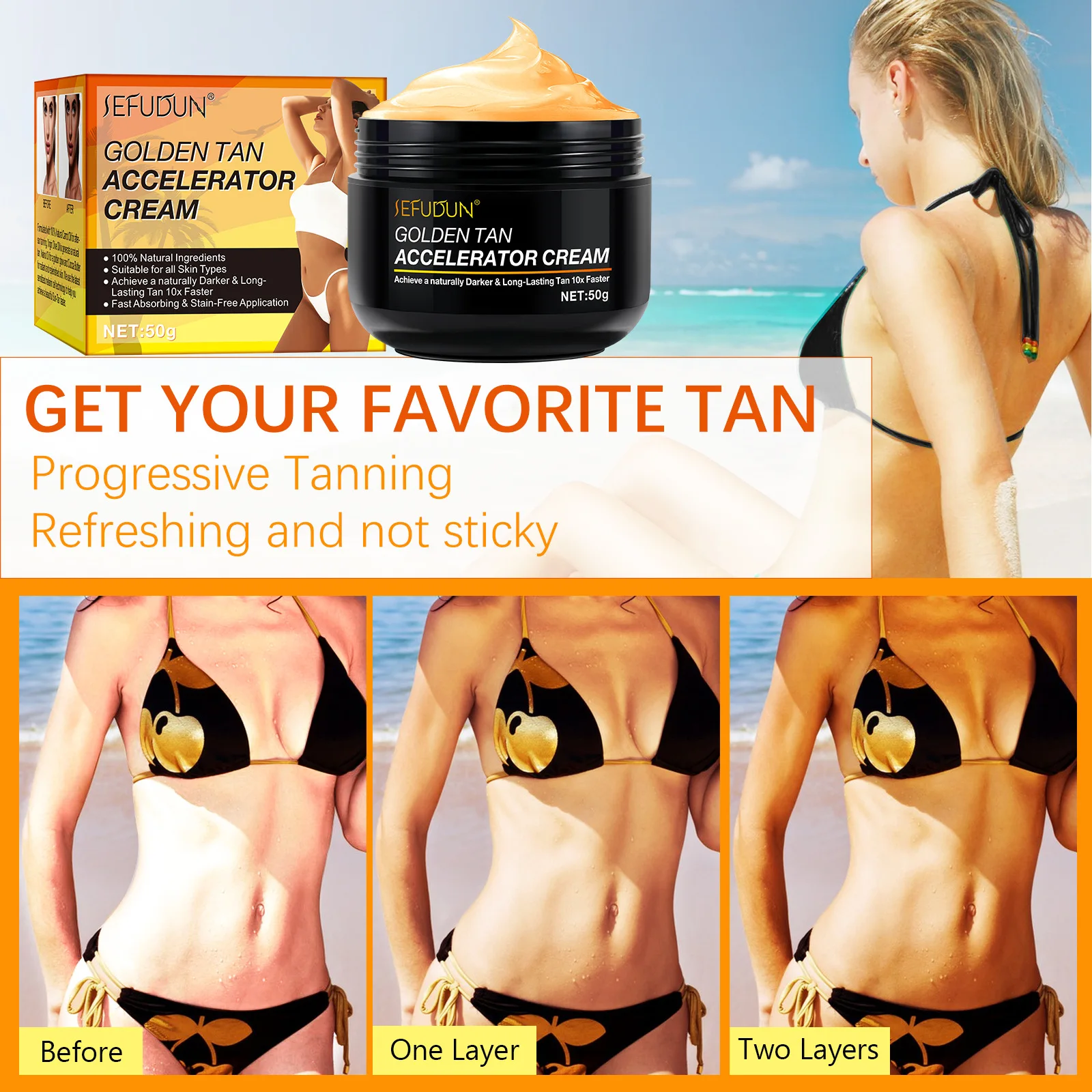 Wholesale Organic Moisturizing Suntan Tanning Lotion, Long Lasting Sun Tan Skin Accelerator Tanning Cream