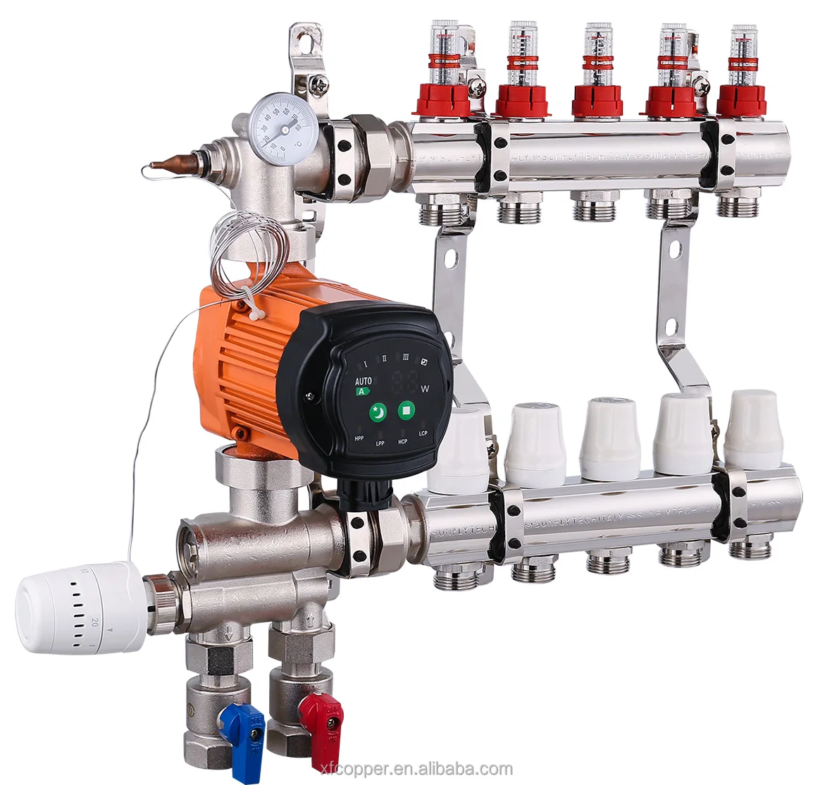 floor heating mixed water center system