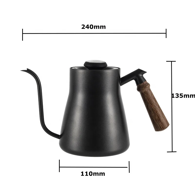  Amazon Горячая продажа V60 высокое качество 850 мл нержавеющая сталь турецкий чай и кофе чайник с термометром деревянной