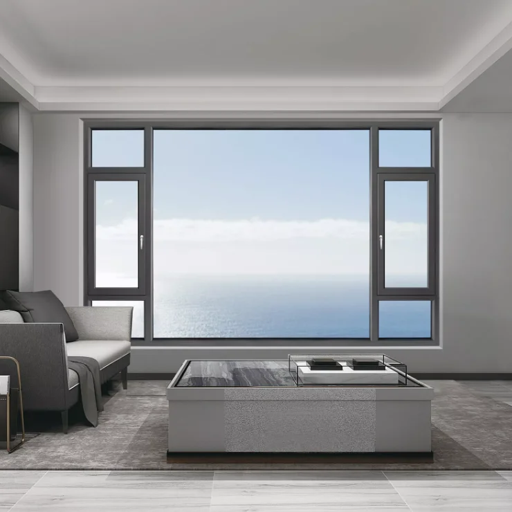 Sound insulation double tempered glass aluminum frame casement window  for home 