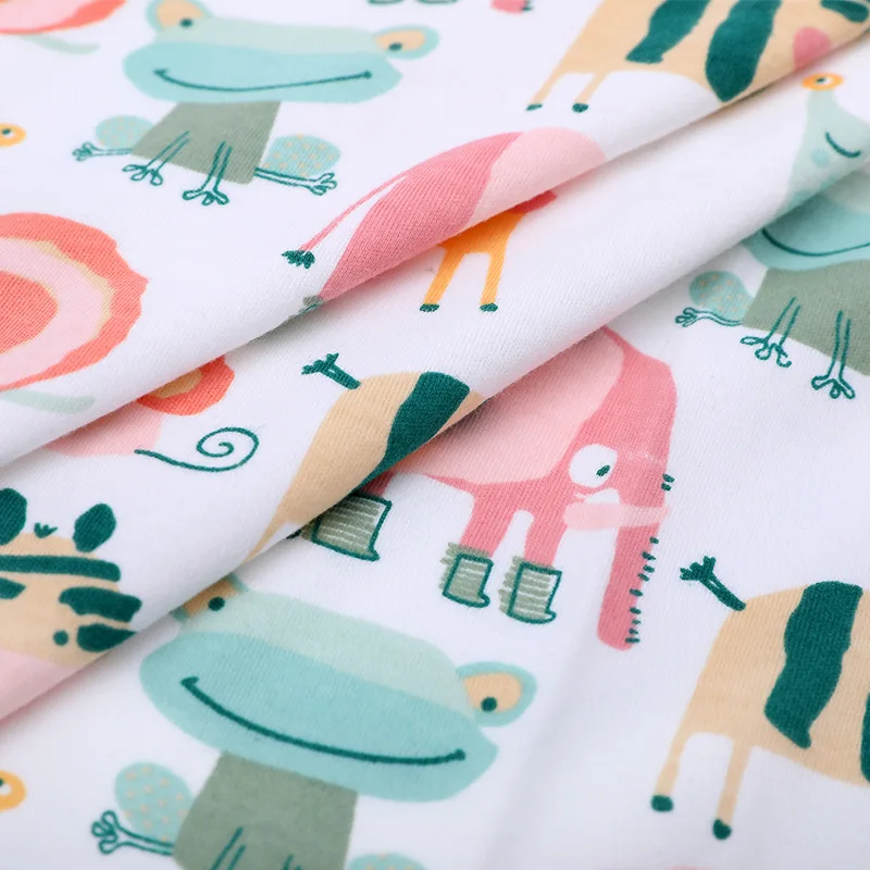Hahoo 100% cotton interlock fabric Hot Sell organic cotton printed fabric for baby clothes