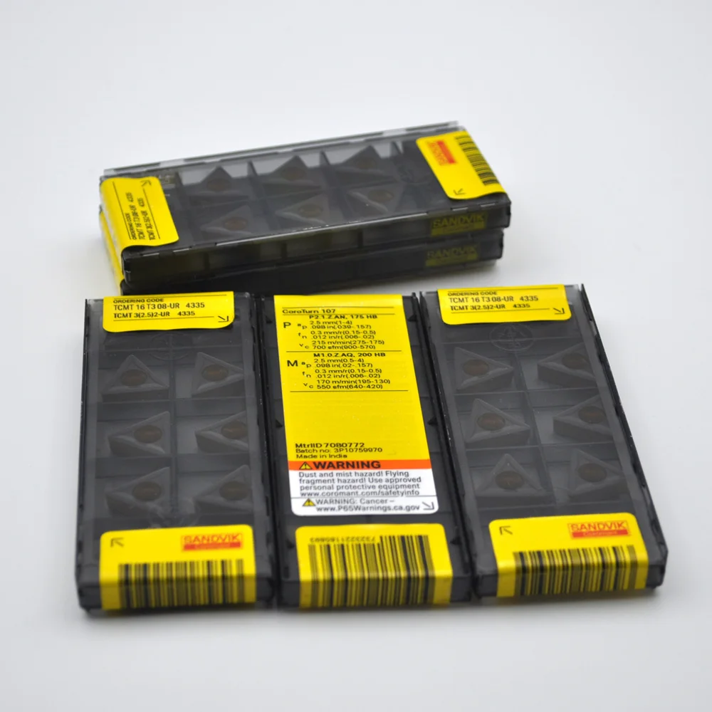 Sween Brand TCMT 16T308-UR Insert for Turning, Carbide, Triangle, Neutral Cut, 4335 Grade, Ti(C,N)+Al2O3+TiN ( Pack of 10 )