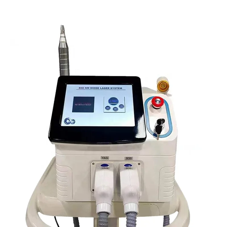 Portable multifunctional laser hair removal &pigment/freckle/tattoo removal equipment YAG laser & 808 diode laser beauty machine