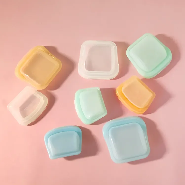 50ml 80ml BPA Free Compact Size Pouch Double-lock Seal 100% Leak-proof Water & Odor Resistant Small Silicone Zipped Bag