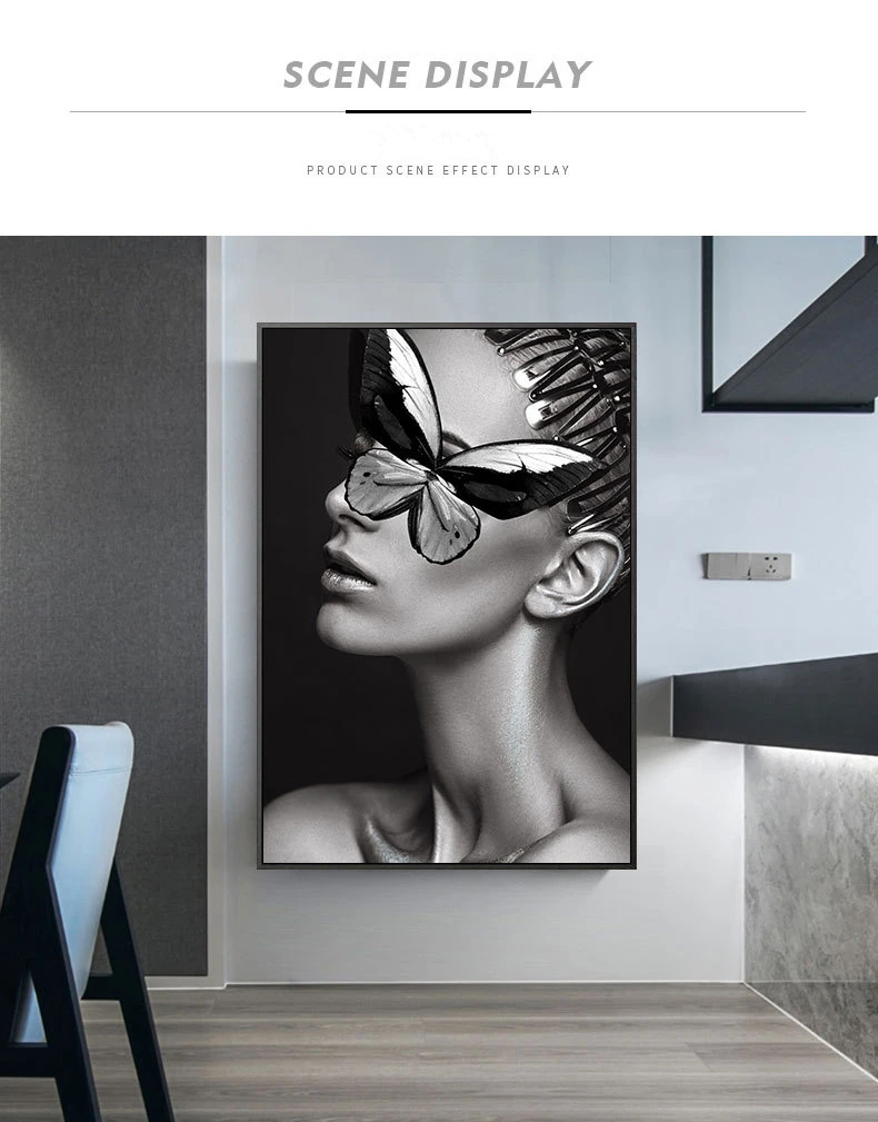 
Oil Painting Home/ Hotel/Restaurant Individual Butterfly Girl Wall Decoration 