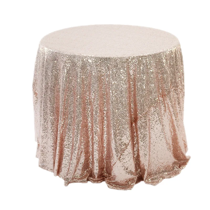 Sequin Tablecloth 120/300cm Round Sparkly Drape Table Cloths Table Cover Overlay for Wedding Birthday Party Baby Bridal Shower