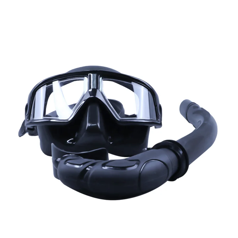Water sports free dive mask low volume  spearfish mask silicone snorkel set for adult black diving mask set