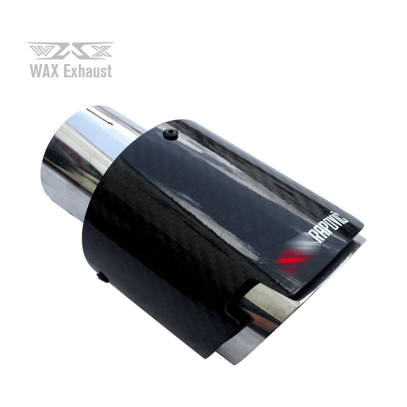 Glossy Black Carbon Fiber Exhaust Tip Stainless Steel Universal Exhaust Muffler Tips Carbon Fiber Tail Pipe For Akrapovic
