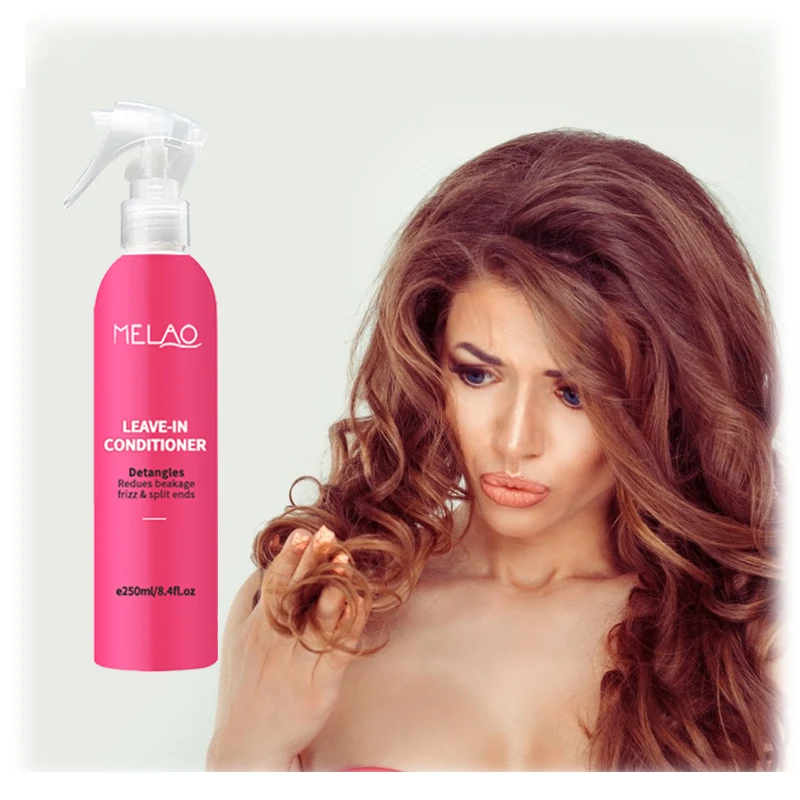 Deep Hair Growth and Breakage Coconut Oil Heat Protectant Spray Leave-In Conditioner For Fine Dry Damaged Curly Hair