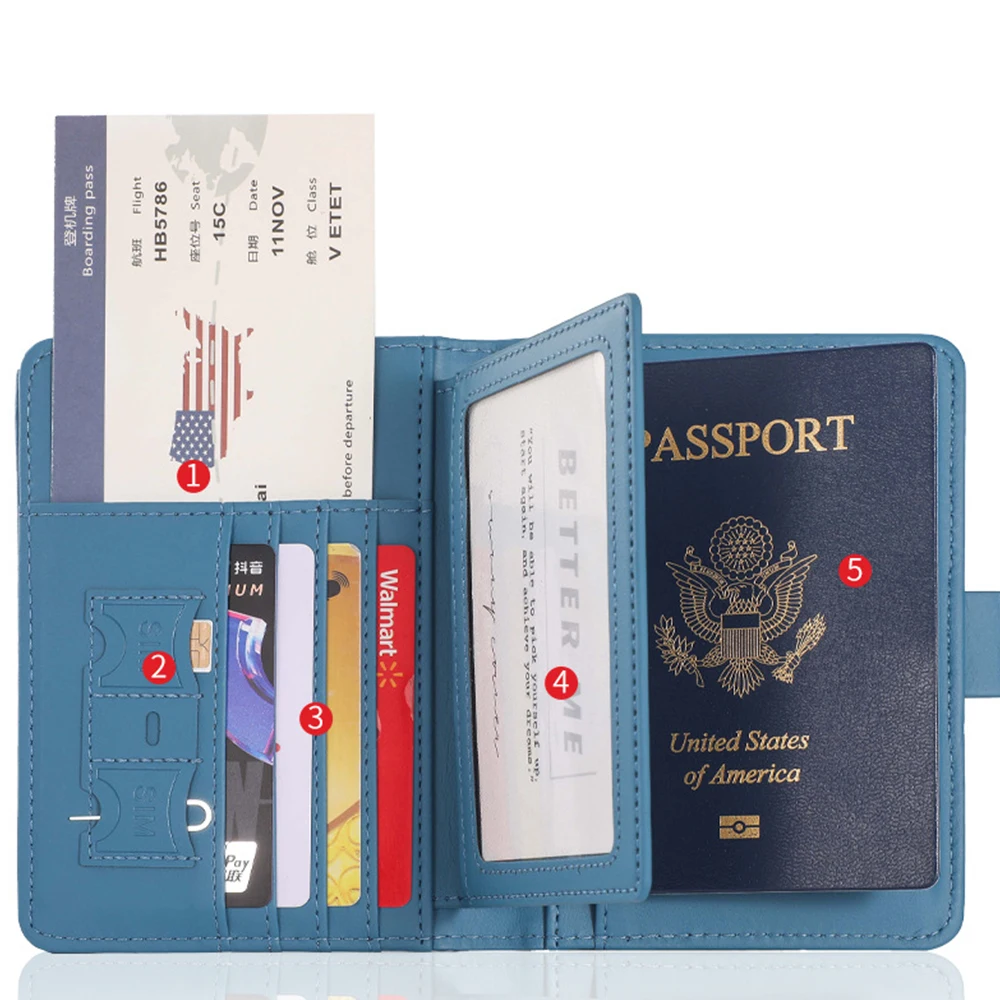OEM PU Leather Passport Holder - RFID Protection, Cardholder, Money Pocket - Stylish and Secure Travel Cardholder