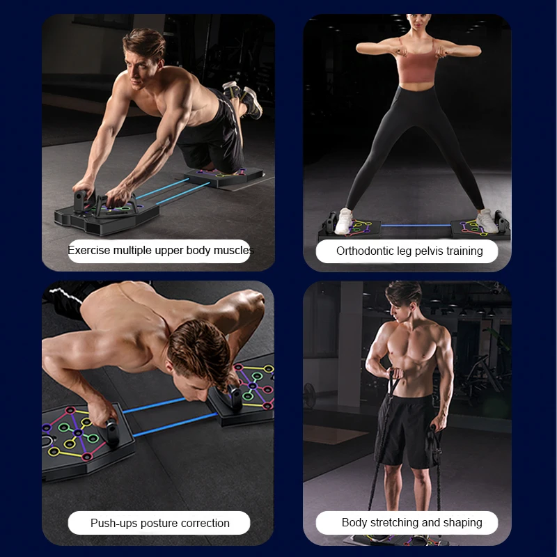 Folding Push-Ups Stands Board Portable Fitness Workout Exercise Equipment 9 in 1 pushup Board