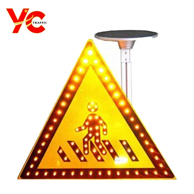 Высококачественный Лидер продаж предупреждающий треугольный СВЕТОДИОДНЫЙ дорожный знак на солнечной энергии
