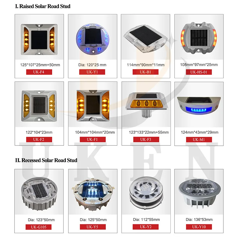 IP68 Waterproof Plastic Shell Reflector Road Stud with LED Flashing Light 30 Tons Truck Side Solar Cat Eye Markers Road Studs