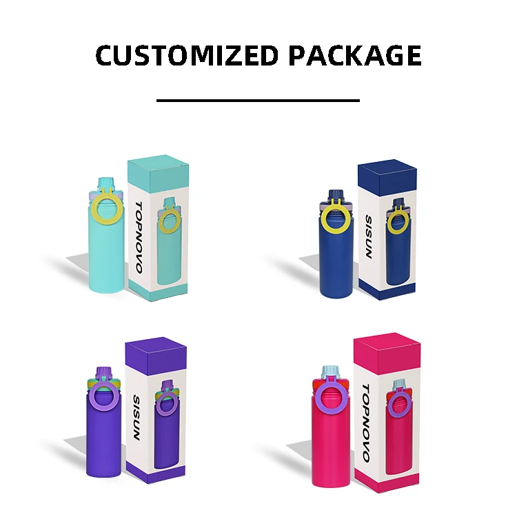 Topnovo Custom 24oz 32oz Round Mouth Stainless Steel Thermos Flask Vacuum Insulation Water Bottle with Phone Holder Magnet