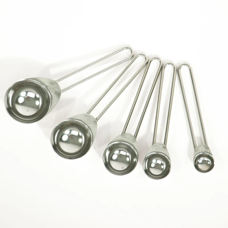 
Dropshipping Customized kitchen adjustable metal 4-piece stainless steel coffee measuring cups for home use 