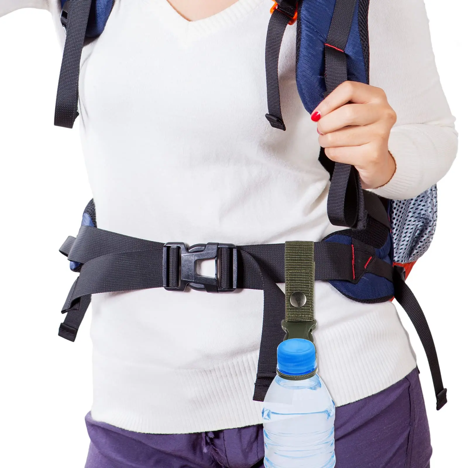 Water Bottle Clip Water Bottle Holder for Backpack Belt Hiking Clip for Bottle Hanger Hanging Buckle Nylon Plastic Outdoor