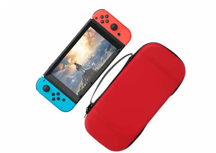 Custom Red Pu Hard Shell Zipper Close Eva Material Empty Game Console Storage Case
