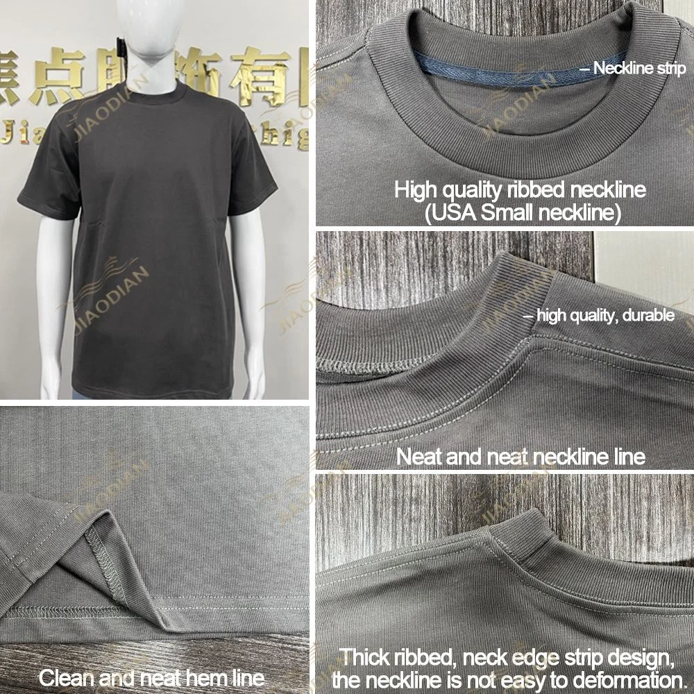 Custom Oversized Shirts Men Boxy Fit Blank Tee 100% Cotton Plain Black Men Two Piece Set Shorts