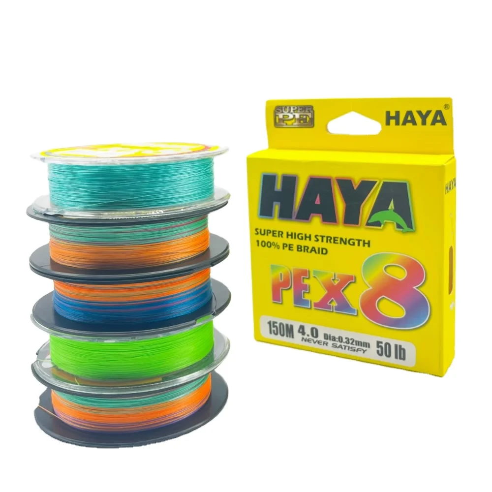 HAYA X8  PE Fishing Improved Colorfastness Strong 150m PE Fishing Line Colorful Lines for stream and river fishing
