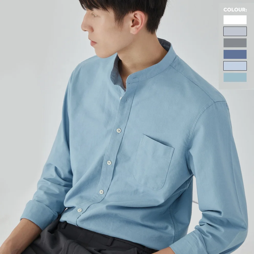 2021 cotton casual formal business tops blouse long sleeve soft slim fit high quality men formal shirt